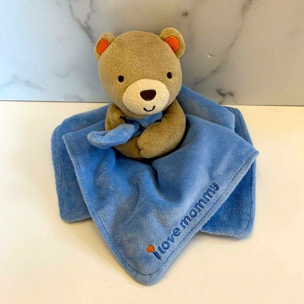 Magic Years Baby Lovey Bear Plush Blue Security Blanket Rattle